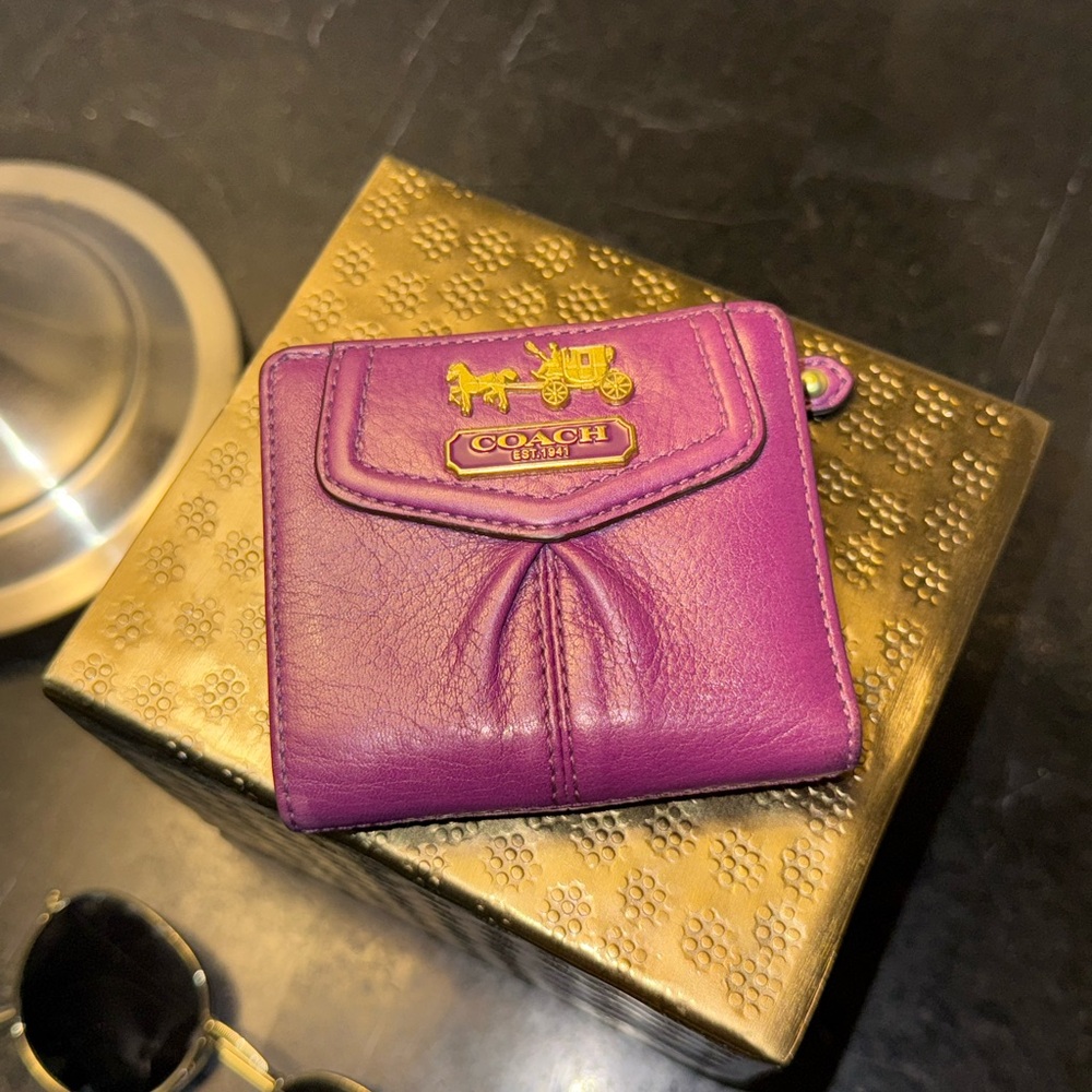 Coach Magenta Leather Wallet